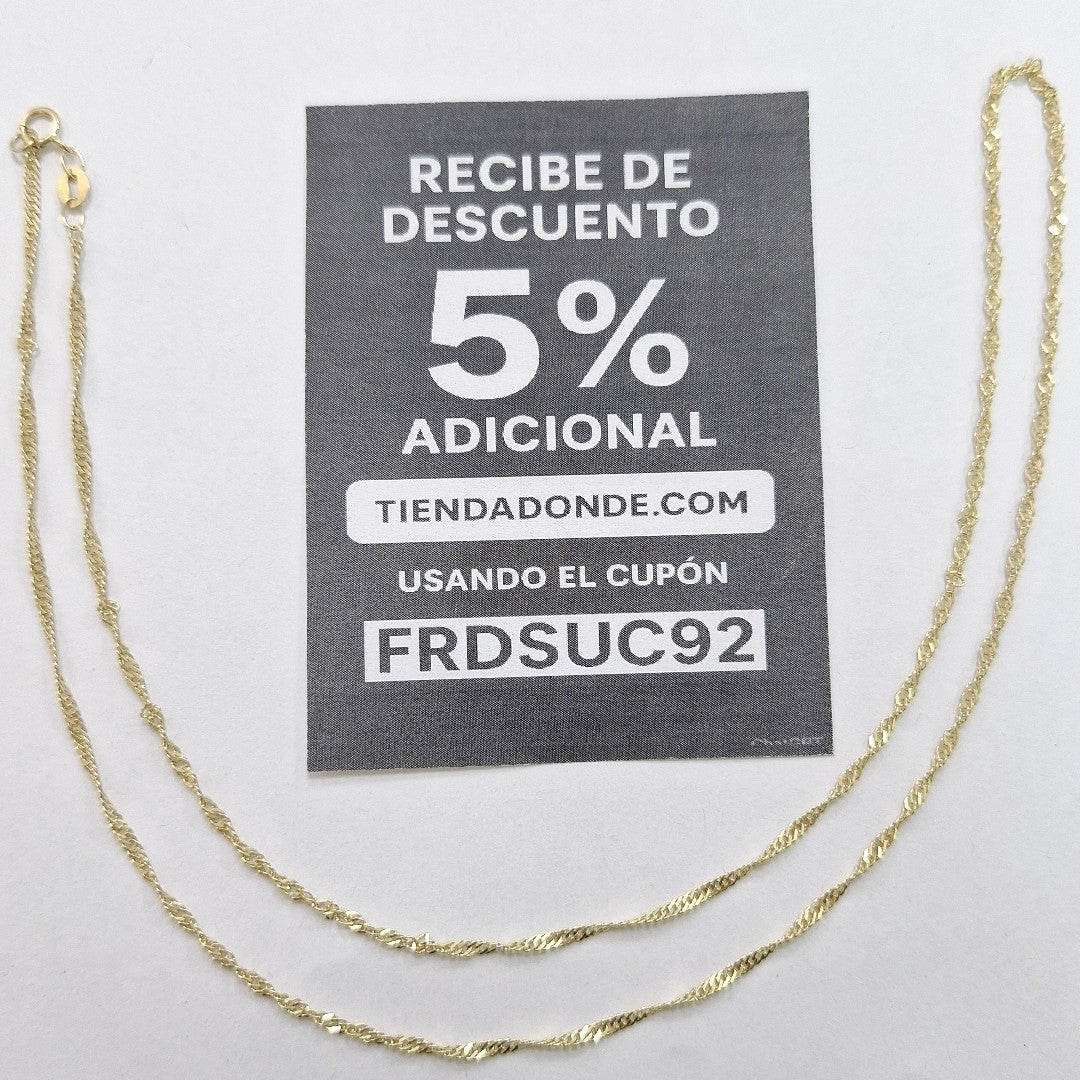 CADENA MEDIO TORZAL 10K 55 CM 2.4 GR (NUEVO)