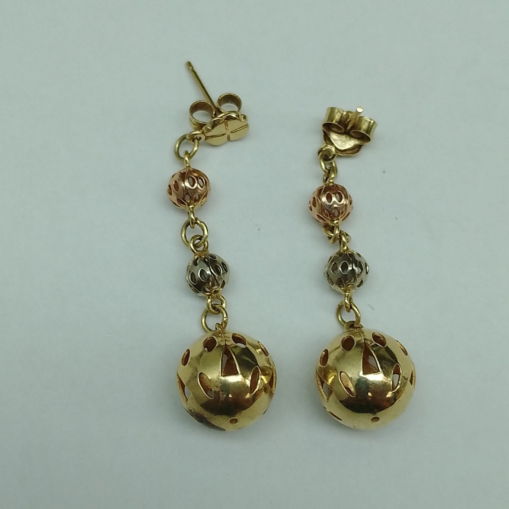 BROQUELES PAR ORO, ORO COMBINADO 14 K 4 GRMS (SEMINUEVO)