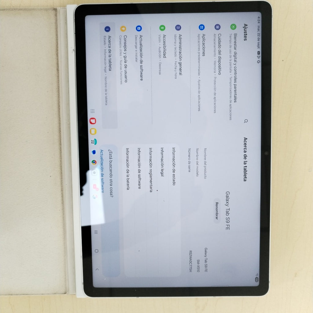 TABLETA SAMSUNG GALAXY TAB S9 FE SM-X510 (2023) 256 GB 8 GB RAM (SEMINUEVO)