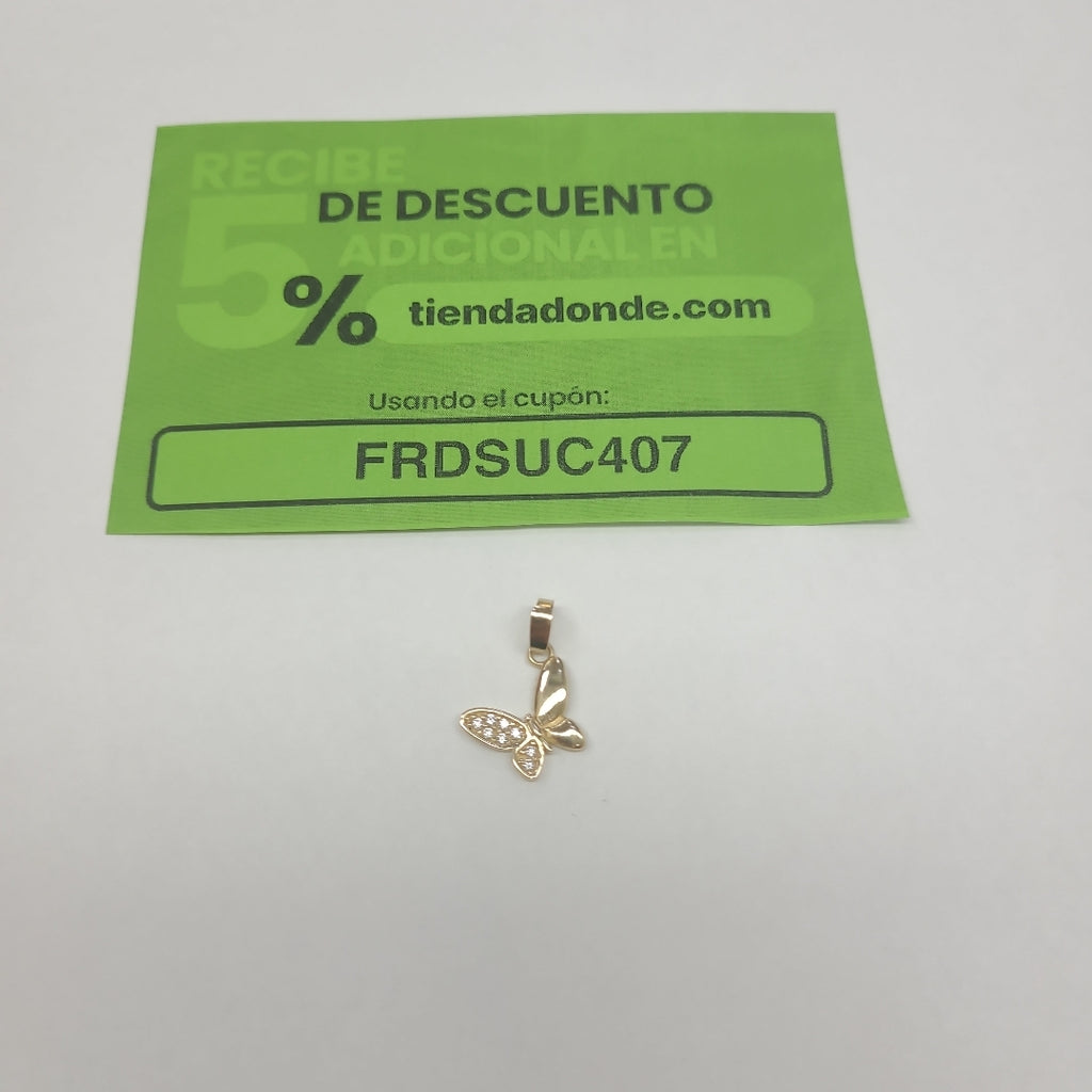 DIJE MARIPOSA CON CIRCONIAS 10K 0.9 GR (NUEVO)