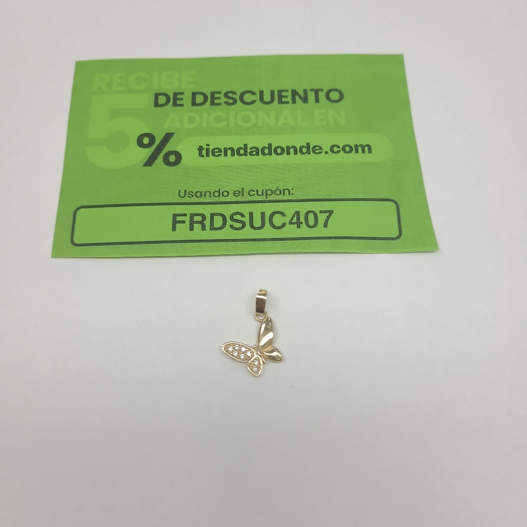 DIJE MARIPOSA CON CIRCONIAS 10K 0.9 GR (NUEVO)