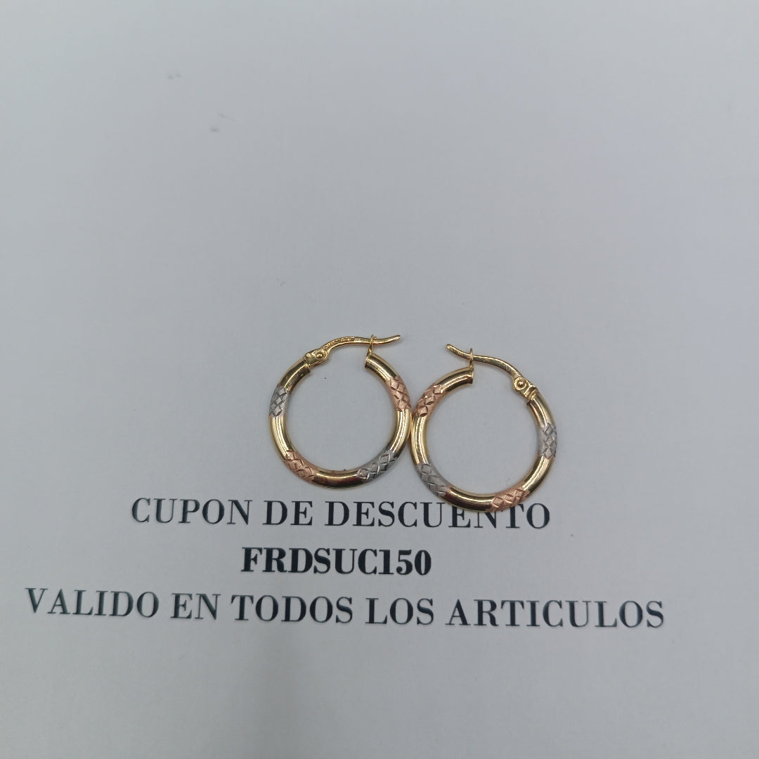 ARETES PAR ORO 14 K 1,20 GRMS (SEMINUEVO)