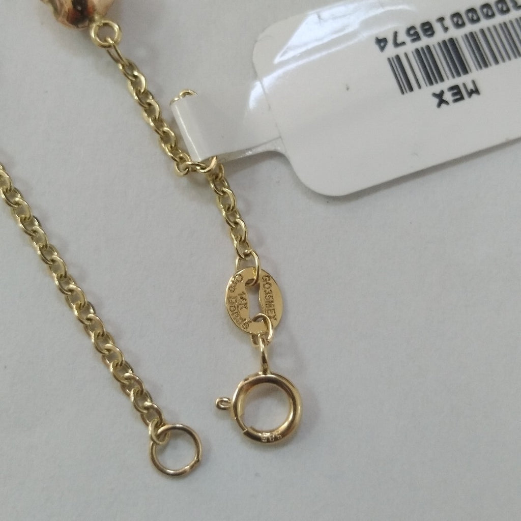 PULSERA ESP CON CORAZONES COMBINADOS 14K 18 CM 1.5 GR (NUEVO)