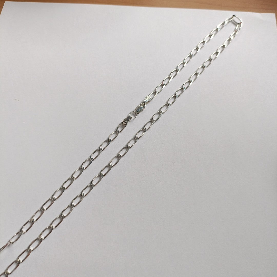 CADENA TEJIDO ESLABONES PLATA .925 60 CM 10.6 GR (NUEVO)