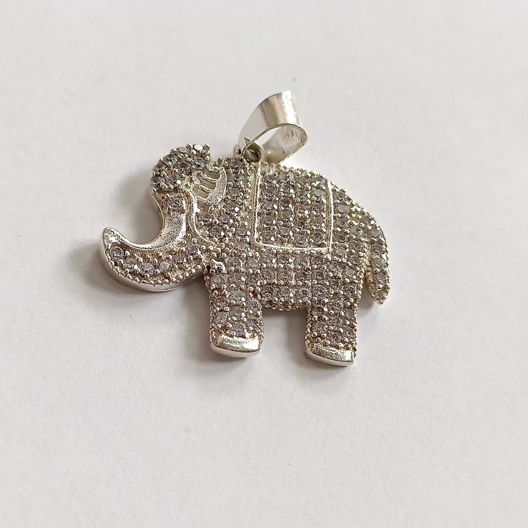 DIJE ELEFANTE C/CIRCONIAS PLATA .925 5.4 GR (NUEVO)