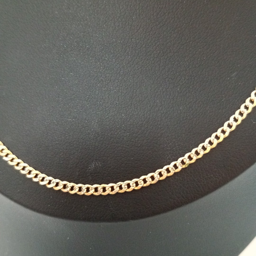 CADENAS BARBADA DIAMANTADA ORO 14K 55 CM 5.8 GR (NUEVO)