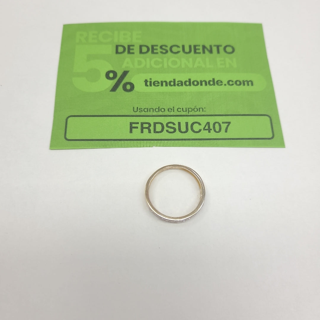 ANILLO ANILLITO C CIRCONIAS 14K 9 TALLA 2.4 GR (NUEVO)