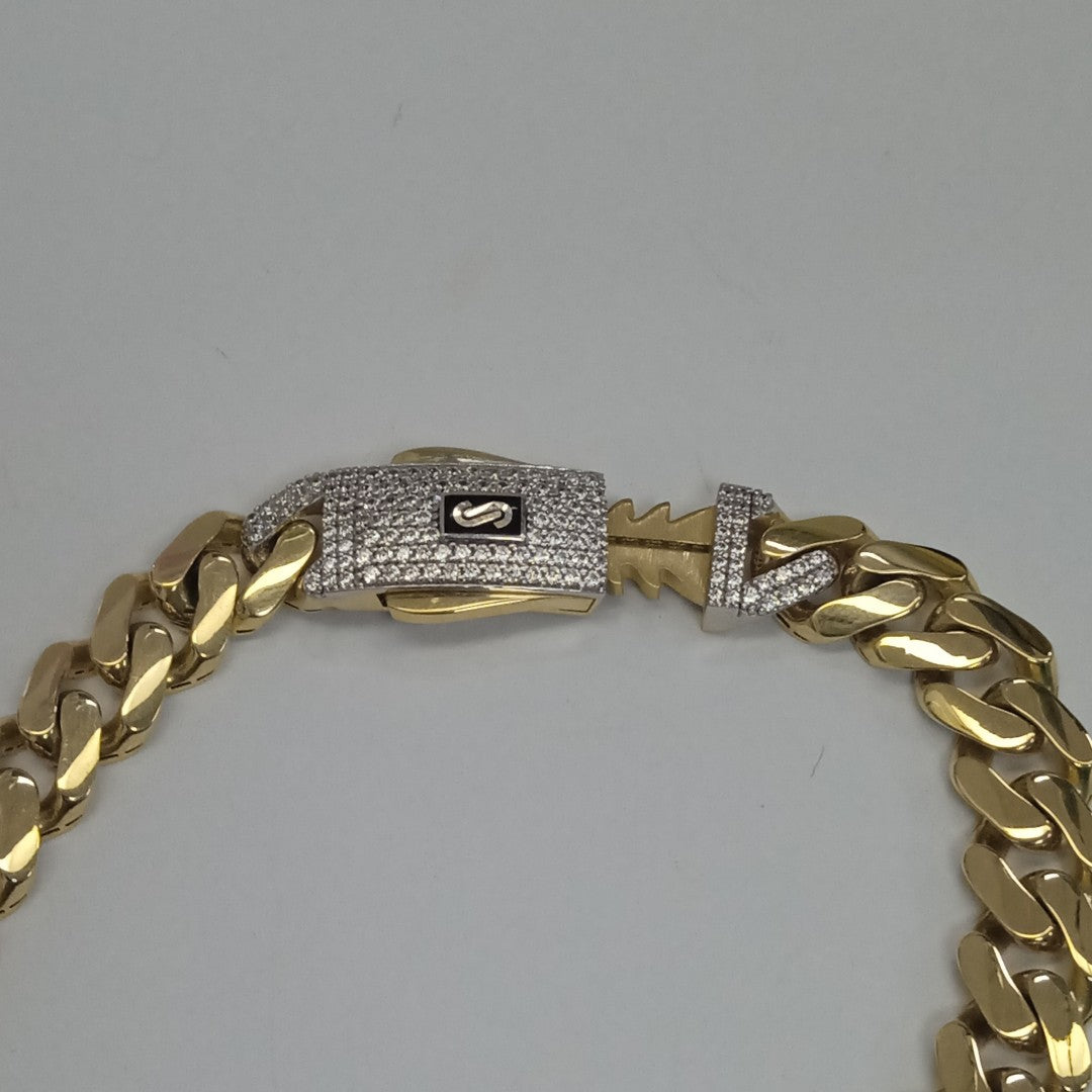 PULSERA CABALLERO MONACO ORO 14K 14.7 (NUEVO)