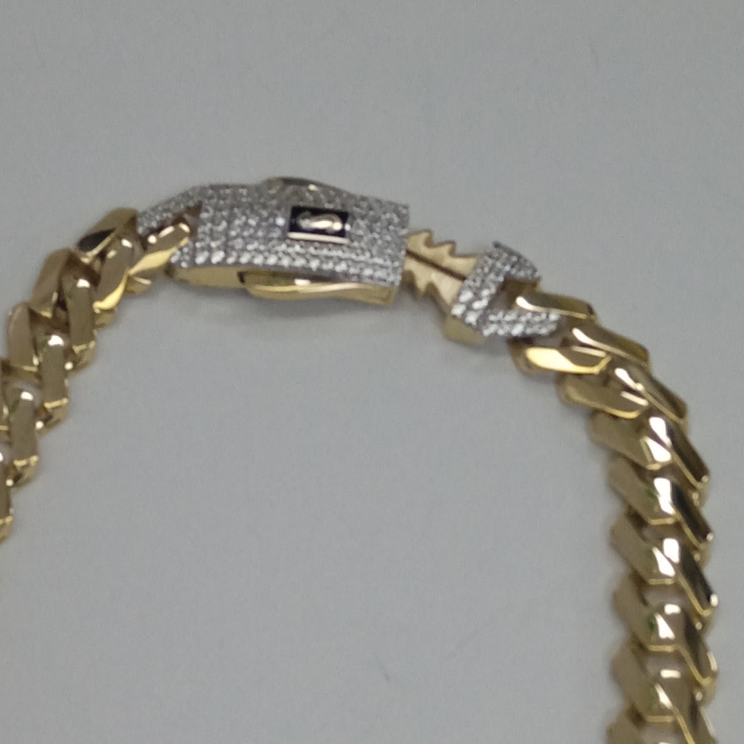 PULSERA CABALLERO MONACO ORO 14K 11.8 (NUEVO)