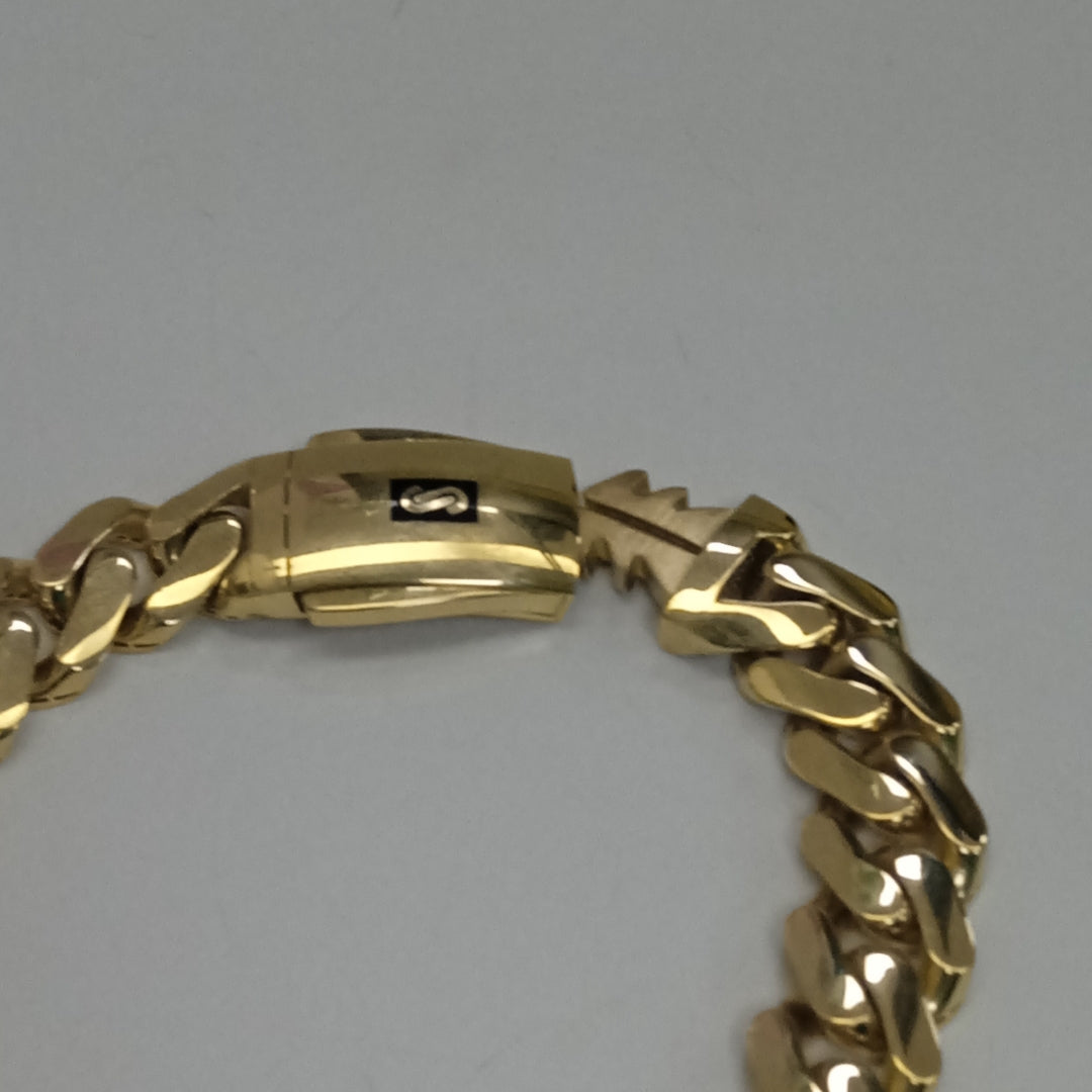 PULSERA CABALLERO MONACO ORO 14K 17.5 (NUEVO)