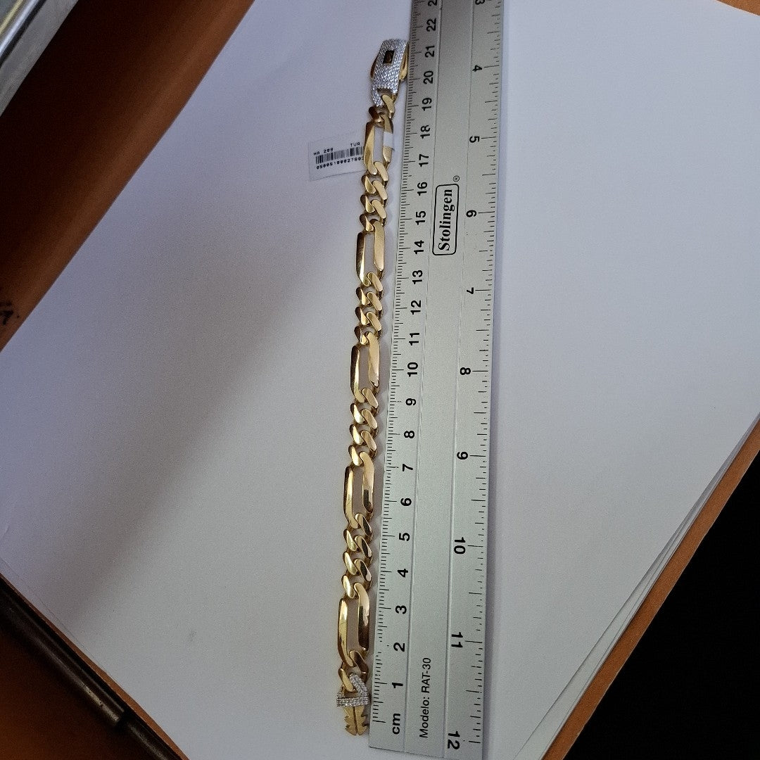 PULSERA CABALLERO MONACO ORO 14K 14.9 (NUEVO)