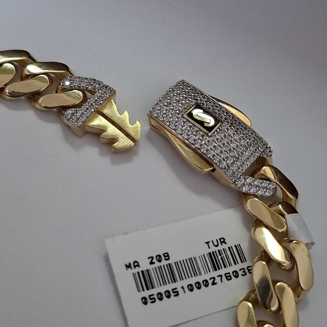 PULSERA CABALLERO MONACO ORO 14K 14.8 (NUEVO)