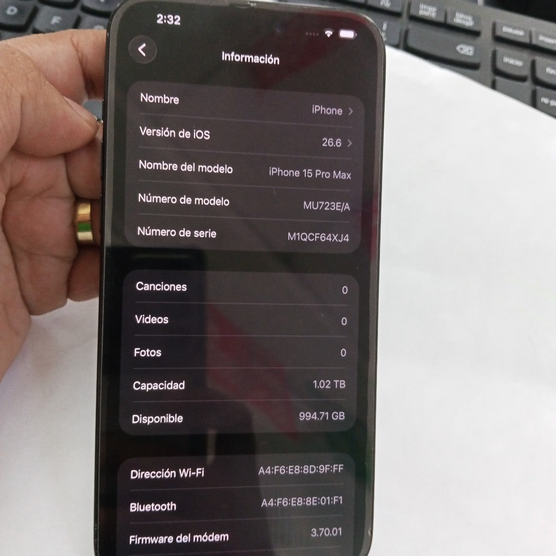 CELULAR APPLE IPHONE 15 PRO MAX A3105 (2023) 1 TB 8 GB RAM (SEMINUEVO)