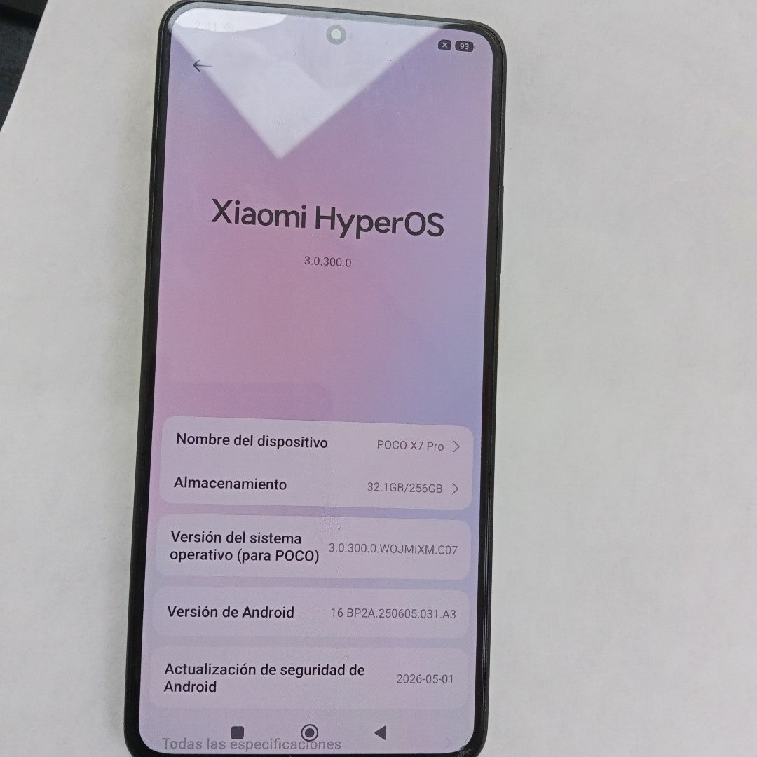 CELULAR XIAOMI POCO X7 PRO 2412DPC0AG (2025) 256 GB 8 GB RAM (SEMINUEVO)