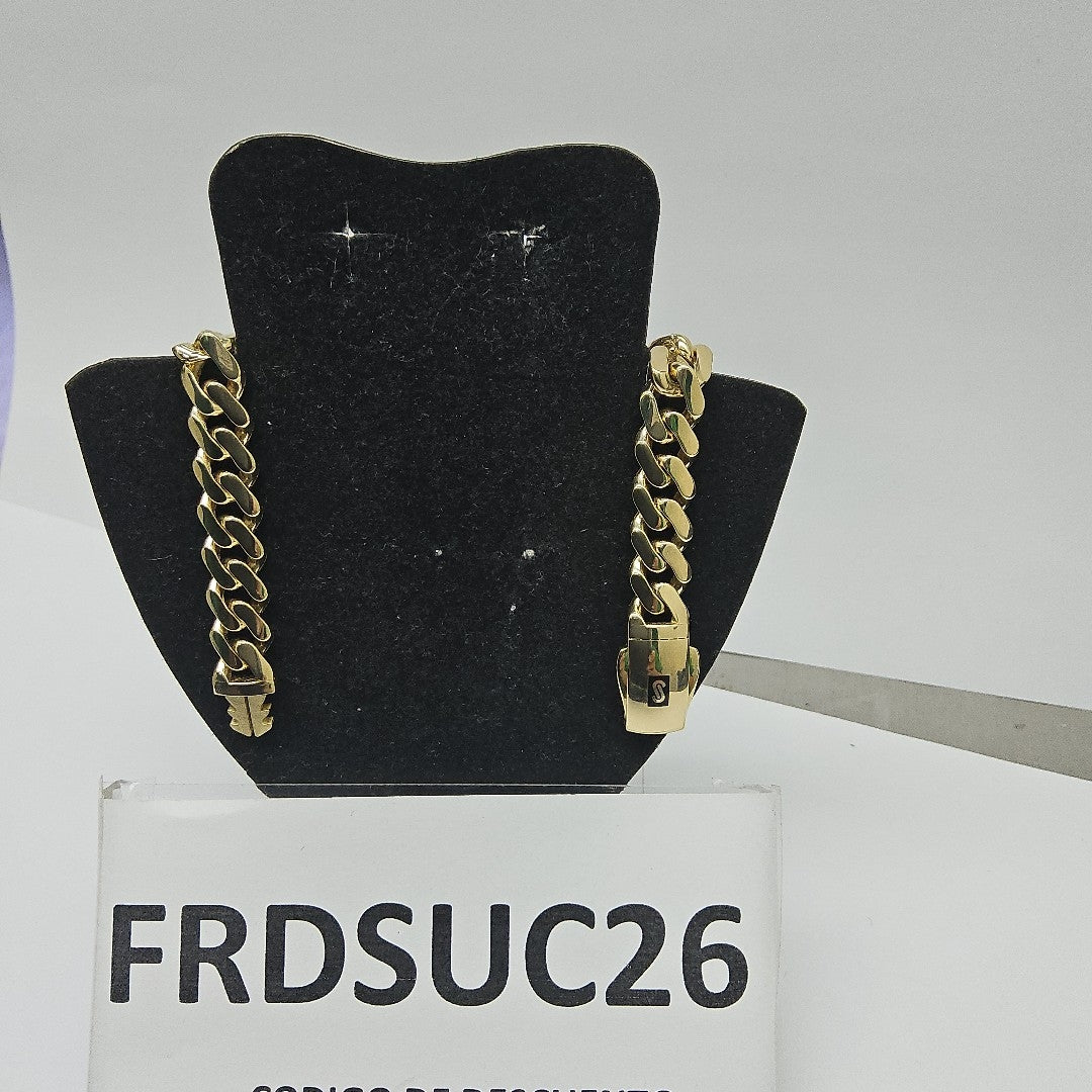 PULSERA CABALLERO MONACO ORO 14K 12.8 (NUEVO)