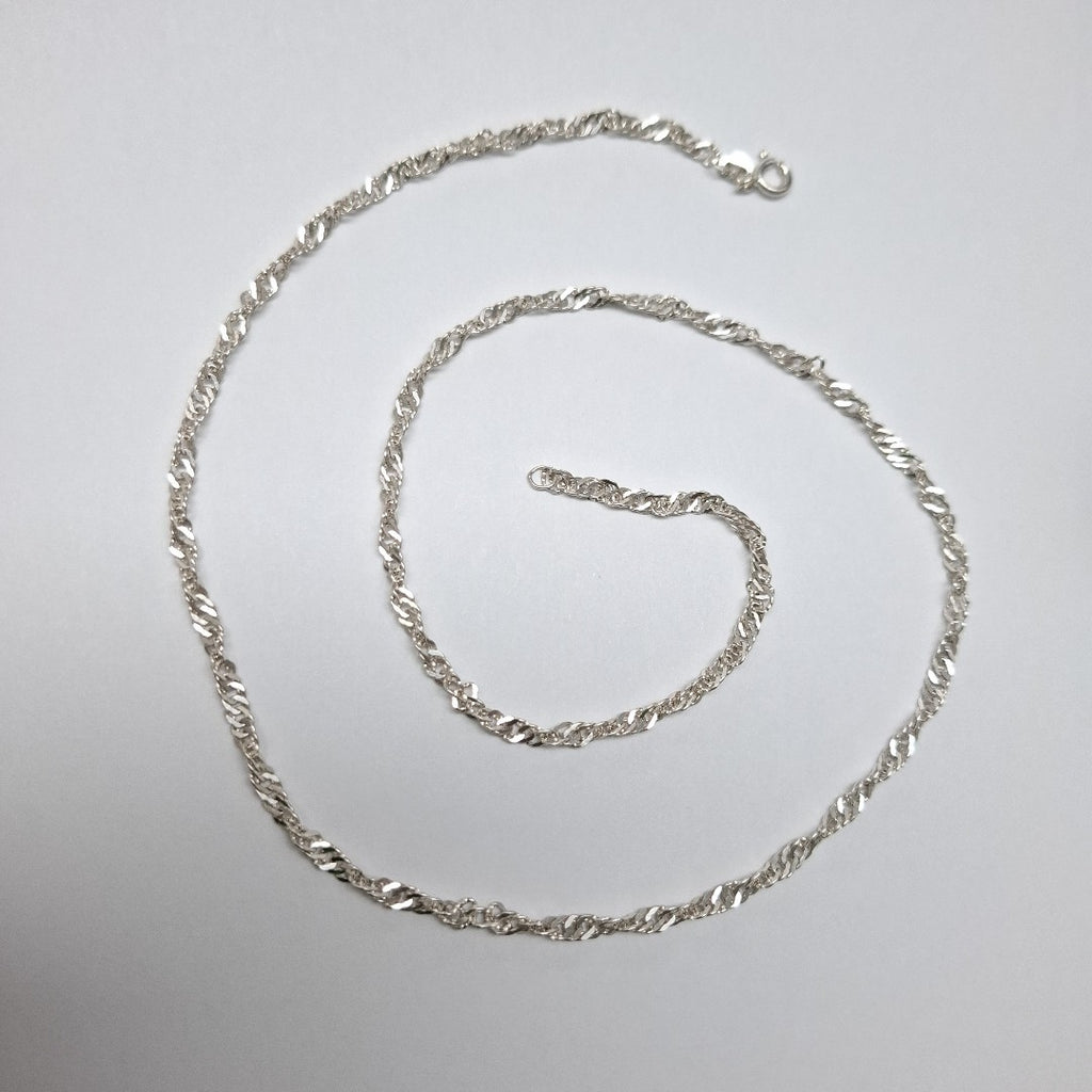 CADENA TEJIDO MEDIO TORZAL PLATA .925 55 CM 6.4 GR (NUEVO)