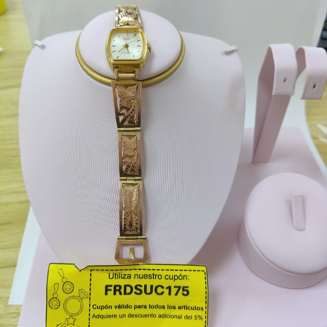RELOJ CAJA ACERO PULSO ORO ORO 10 K 22.4 GRMS (SEMINUEVO)