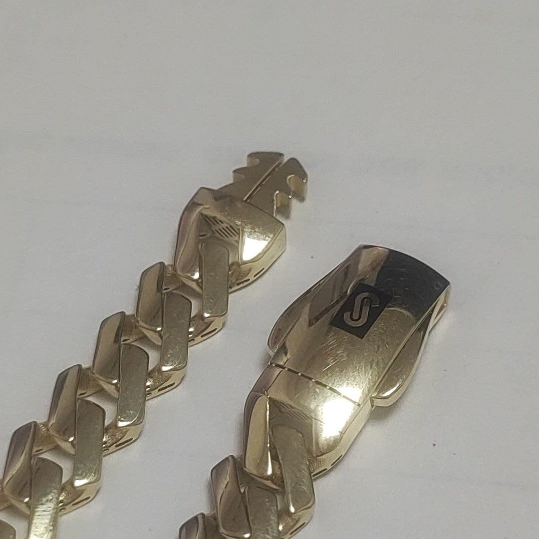 PULSERA CABALLERO MONACO ORO 14K 10.7 (NUEVO)