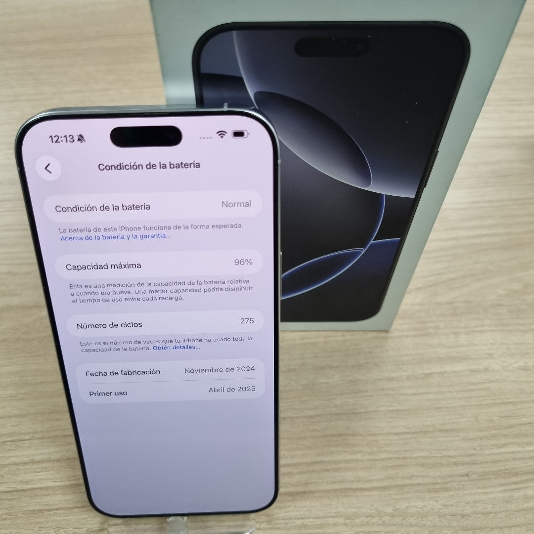CELULAR APPLE IPHONE 16 PRO MAX A3295 (2024) 256 GB 8 GB RAM (SEMINUEVO)