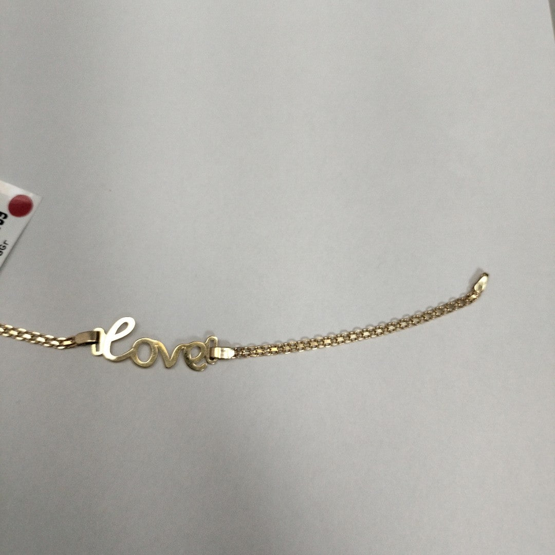 PULSERA ESCLAVA GRABADA LOVE 10K 18 CM 2.8 GR (NUEVO)