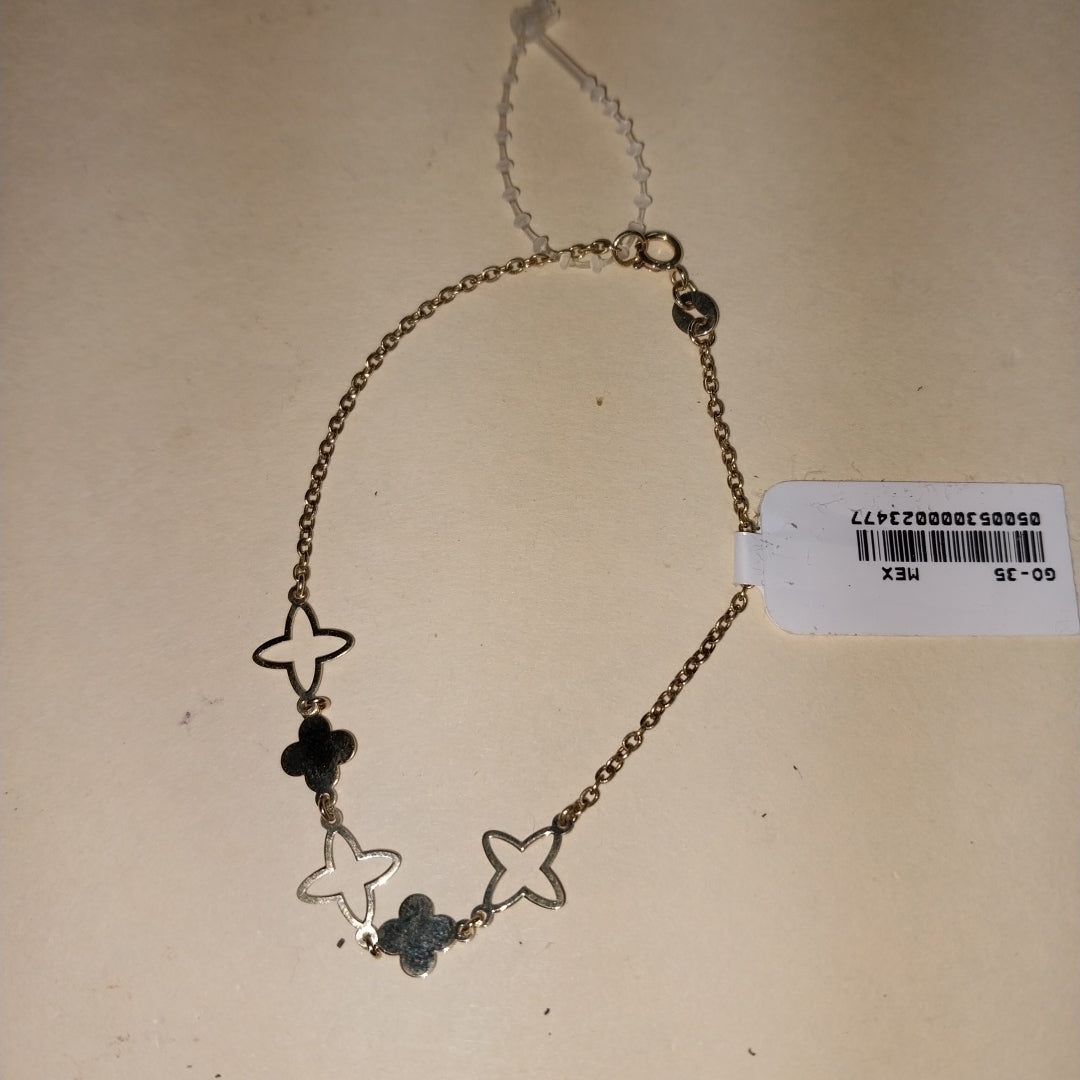 PULSERA TEJIDO ESP CON TREBOL 14K 18 CM 1.6 GR (NUEVO)