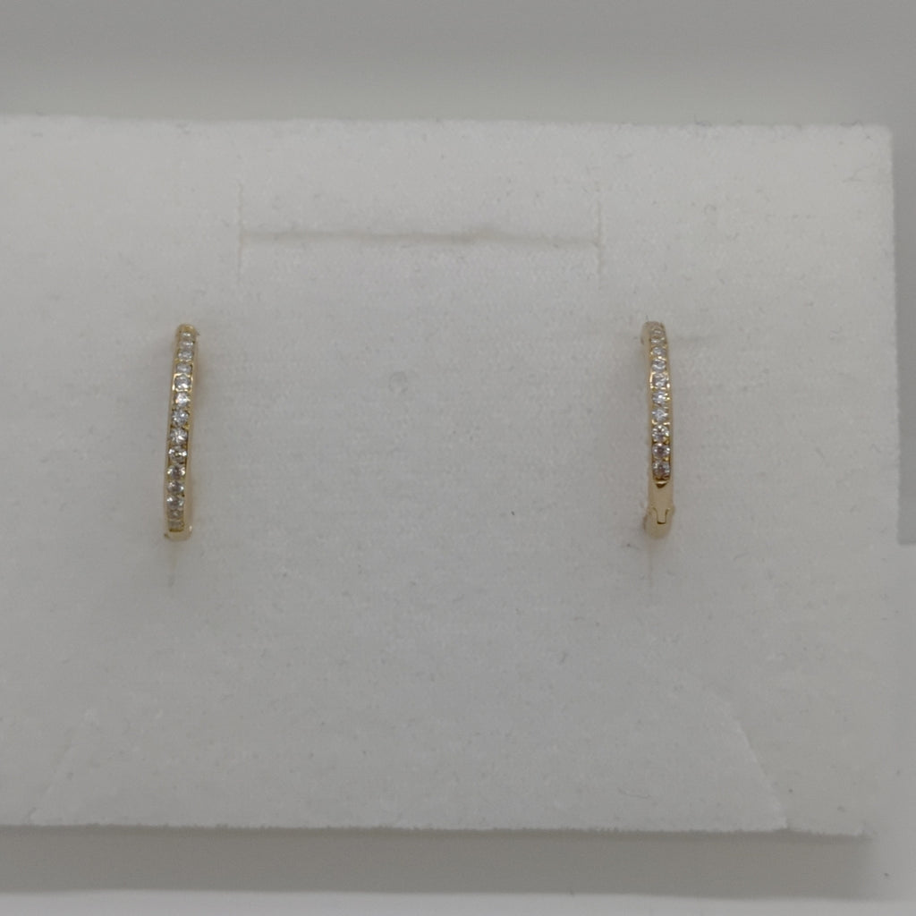 ARETES ARRACADAS C CIRCONIAS 14K 2 GR (NUEVO)