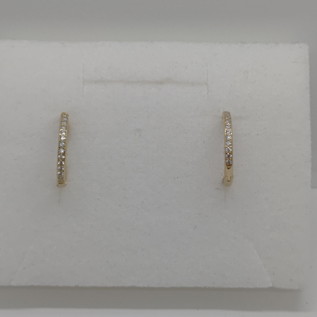 ARETES ARRACADAS C CIRCONIAS 14K 2 GR (NUEVO)
