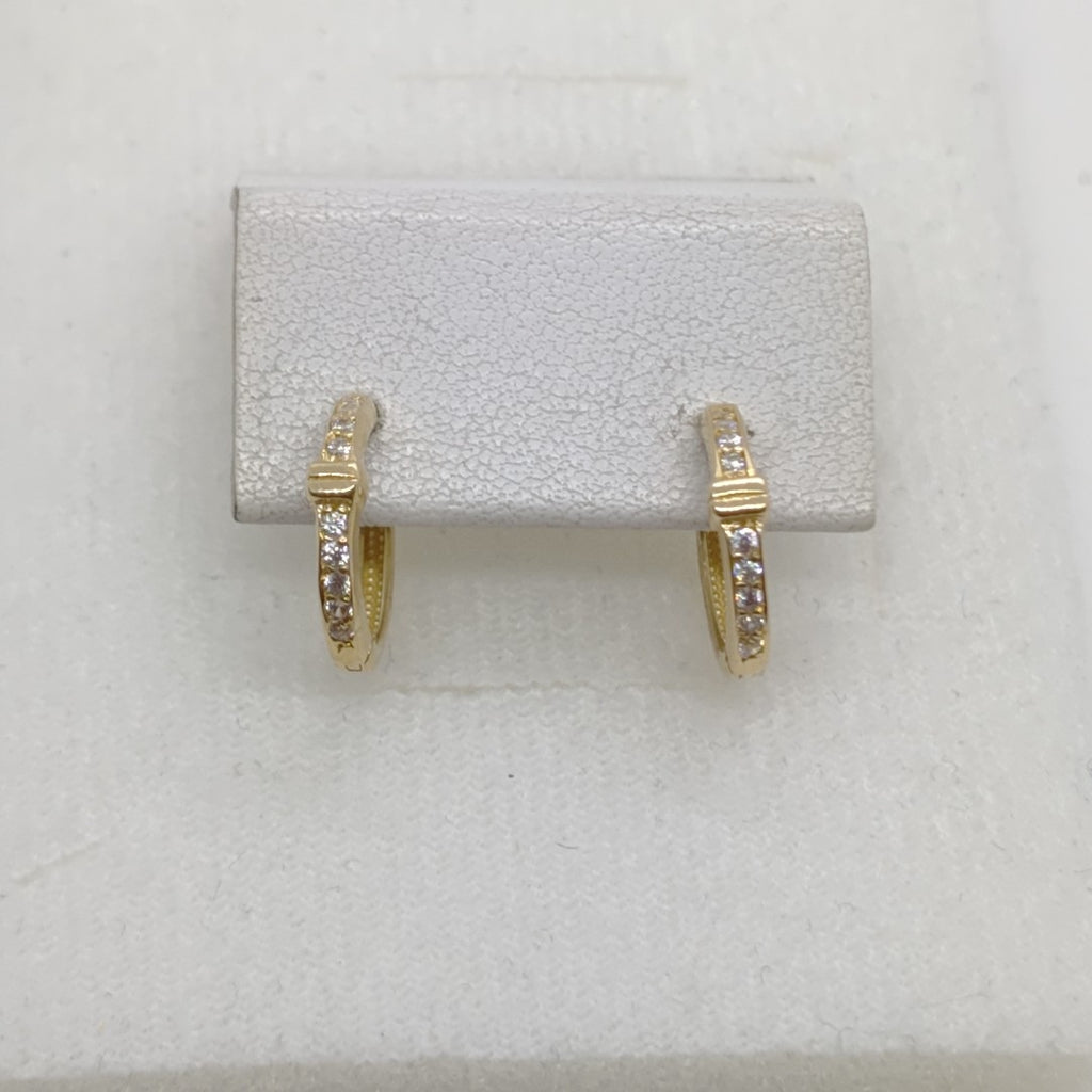 ARETES HUGGIES C CIRCONIA 14K 1.8 GR (NUEVO)