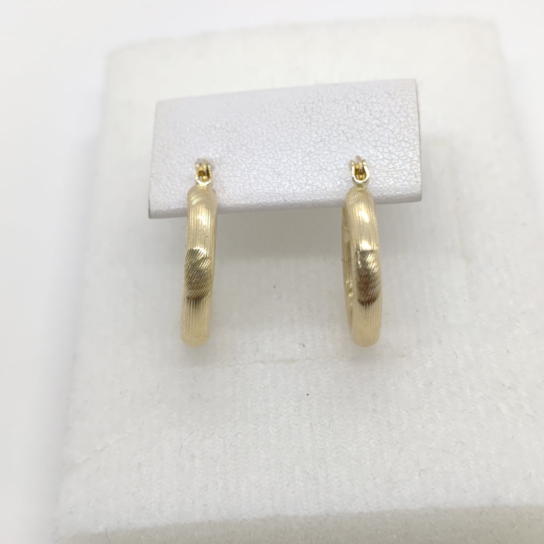 ARETES TEJIDO ARRACADAS CON DISEÑO 14K 2.6 GR (NUEVO)