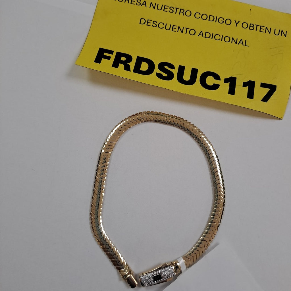 PULSERA CABALLERO MONACO ORO 14K 6.5 (NUEVO)