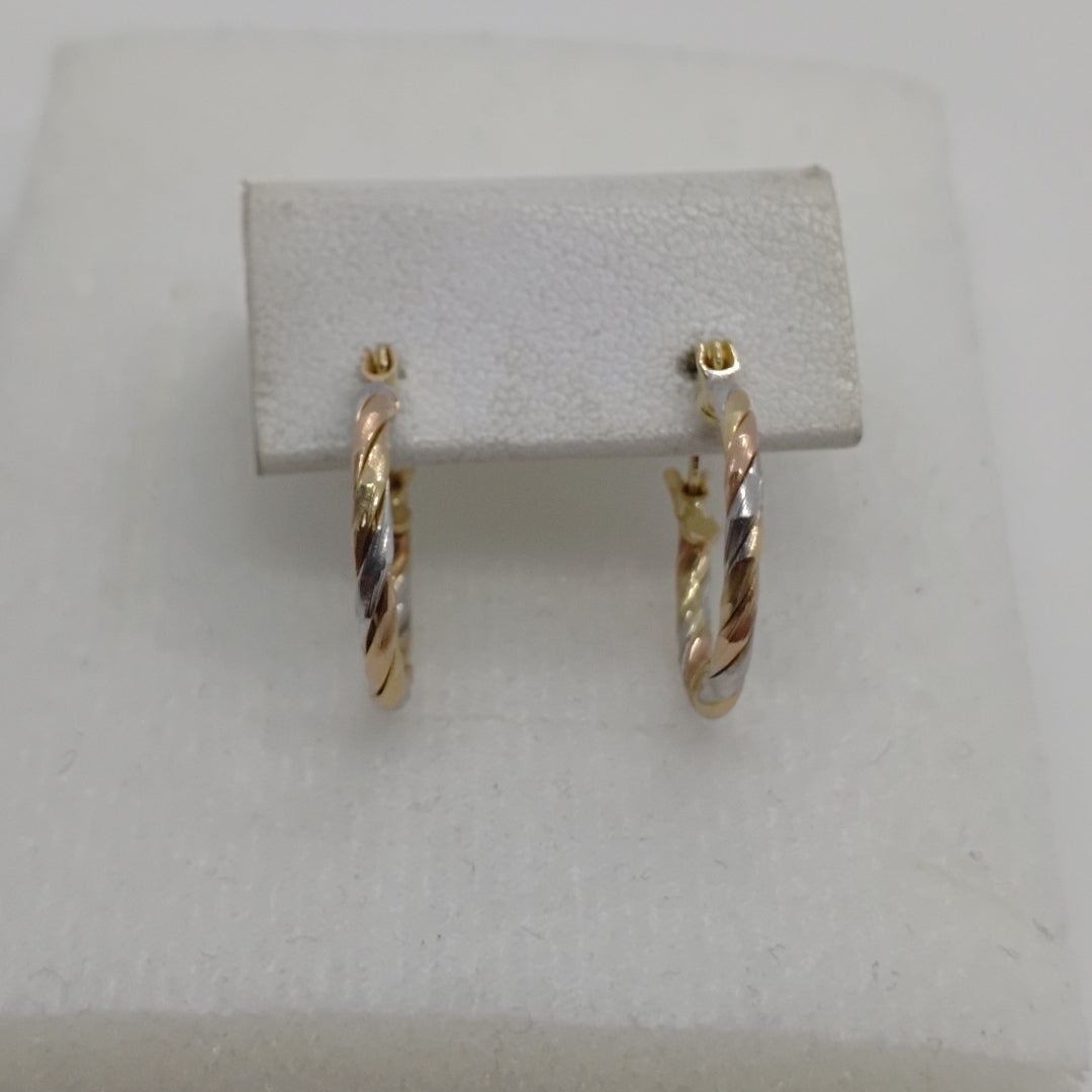 ARETES ARRACADAS COMBINADAS 14K 2 GR (NUEVO)