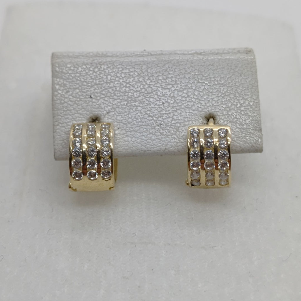 ARETES HUGGIES C CIRCONIA 14K 2.2 GR (NUEVO)