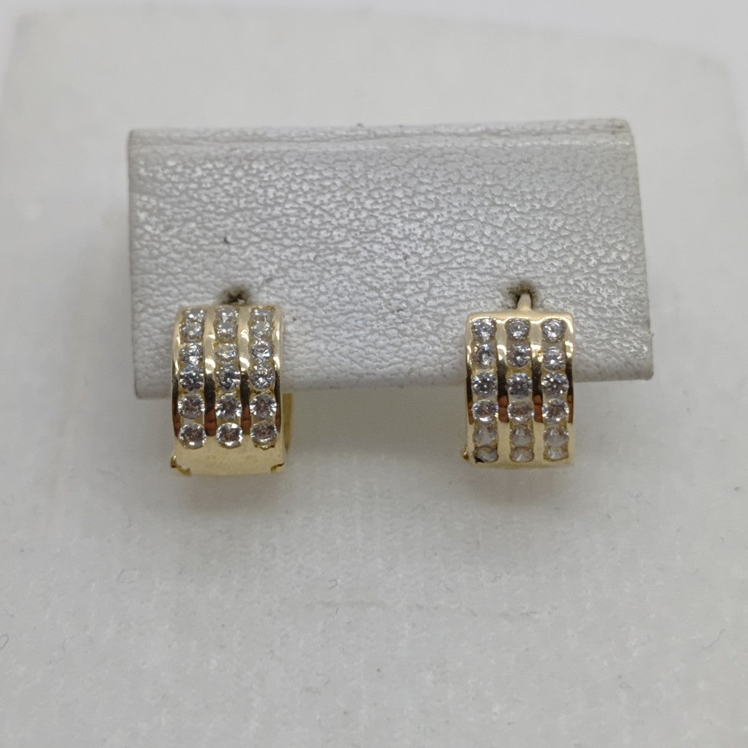 ARETES HUGGIES C CIRCONIA 14K 2.2 GR (NUEVO)