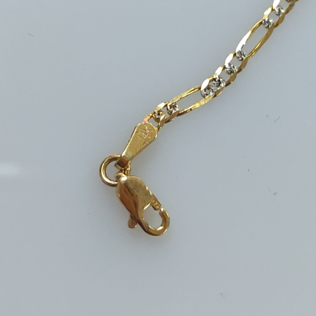CADENA 3X1 DIAMANTADA 14K 55 CM 4.8 GR (NUEVO)