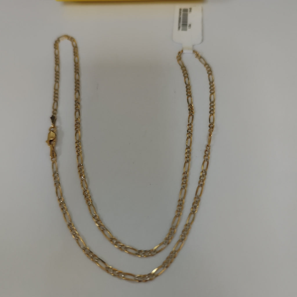 CADENAS TEJIDO 3X1 DIAMANTADA ORO 14K 55 CM 4.4 GR (NUEVO)