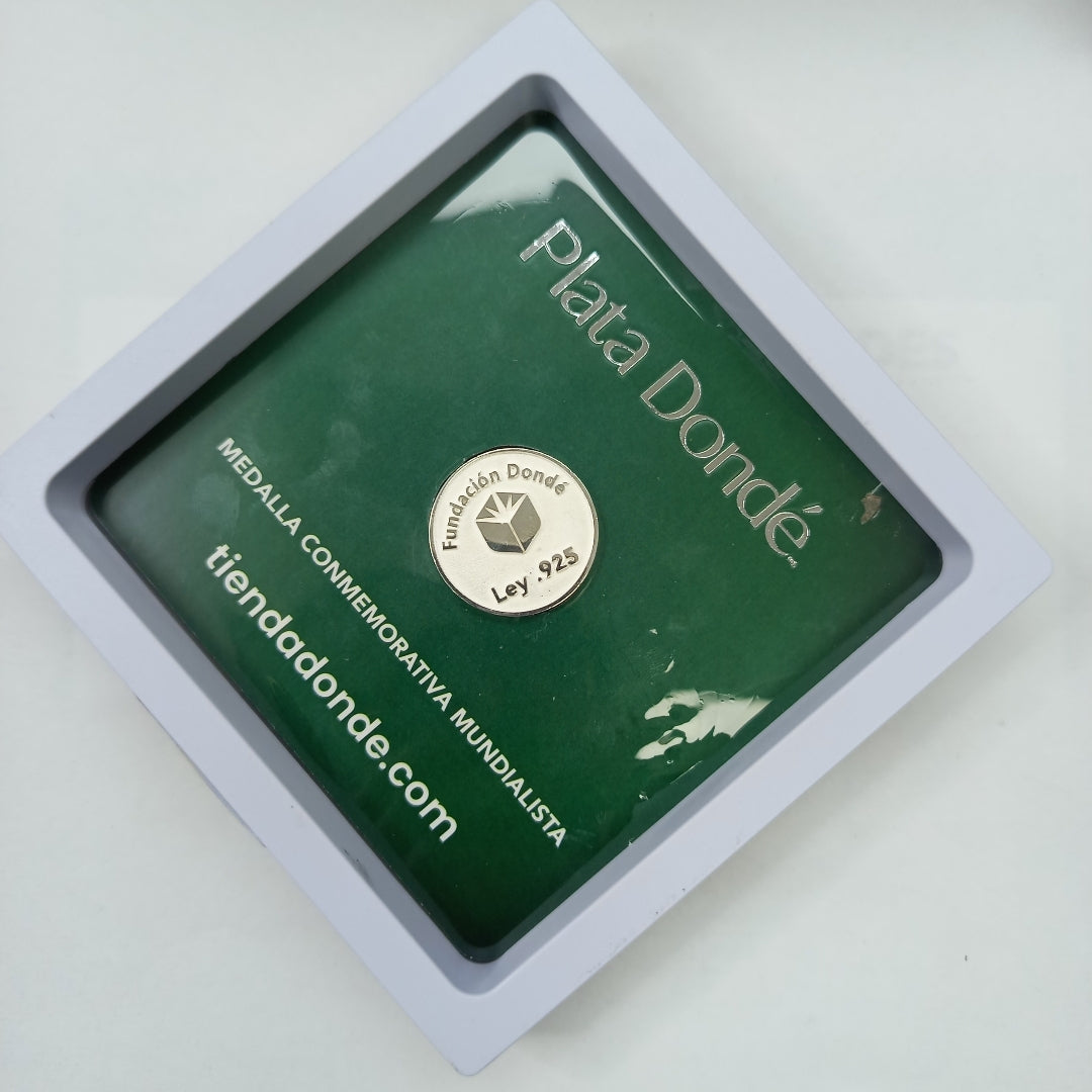 OTRAS ALHAJAS PLATA LEY 925 MEDALLA CONMEMORATIVA FRD FÚTBOL MOTIVO QUETZALCÓATL PLATA .925 11.92 GR (NUEVO)
