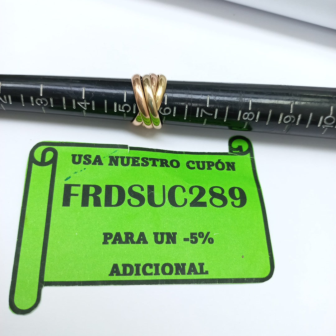 ANILLO ORO COMBINADO 14 K 9,50 GRMS (SEMINUEVO)