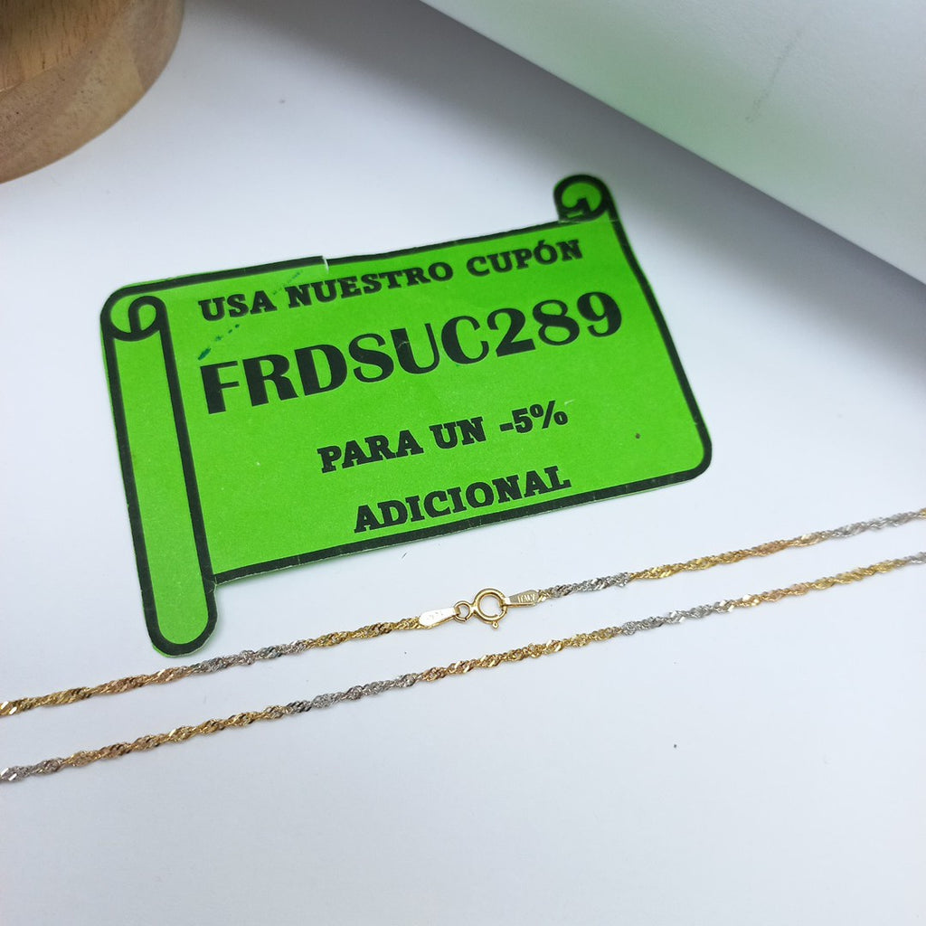 CADENA ORO COMBINADO 14 K 2,00 GRMS (SEMINUEVO)