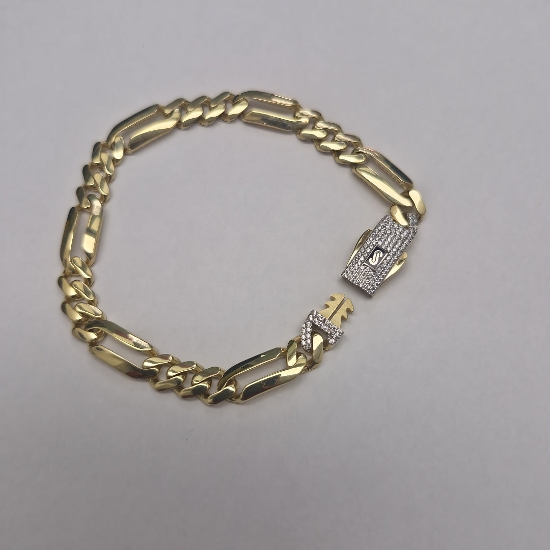 PULSERA CABALLERO MONACO ORO 14K 10.8 (NUEVO)
