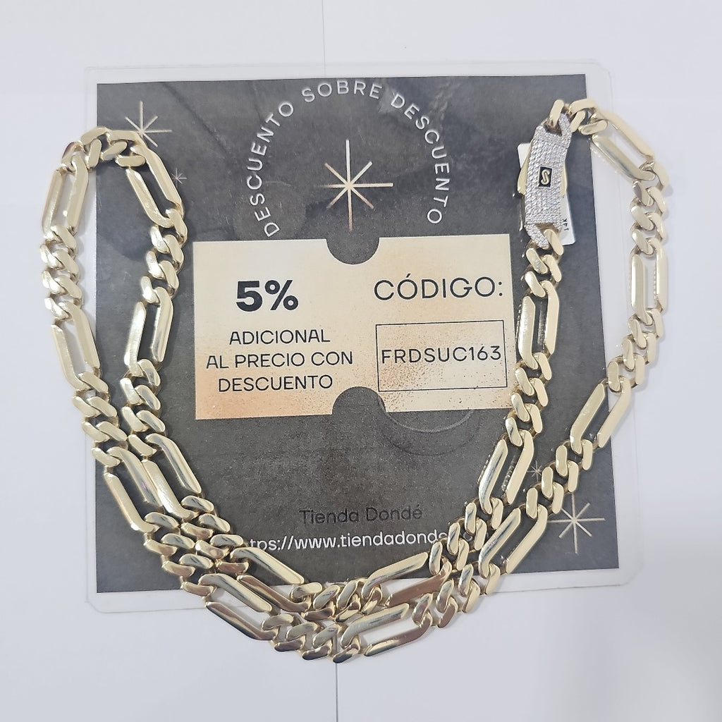 CADENA MONACO ORO 14K 37 (NUEVO)