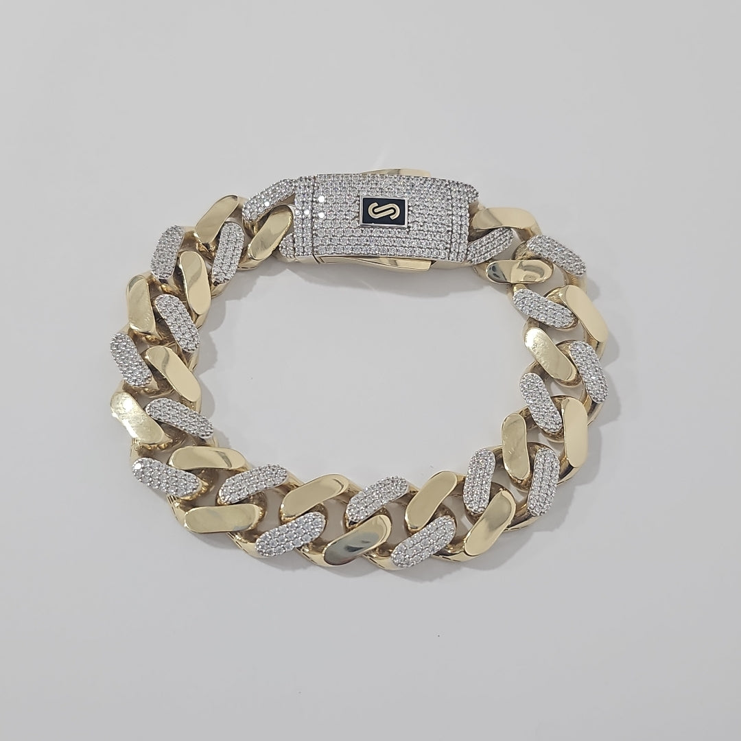 PULSERA CABALLERO MONACO ORO 14K 24.7 (NUEVO)