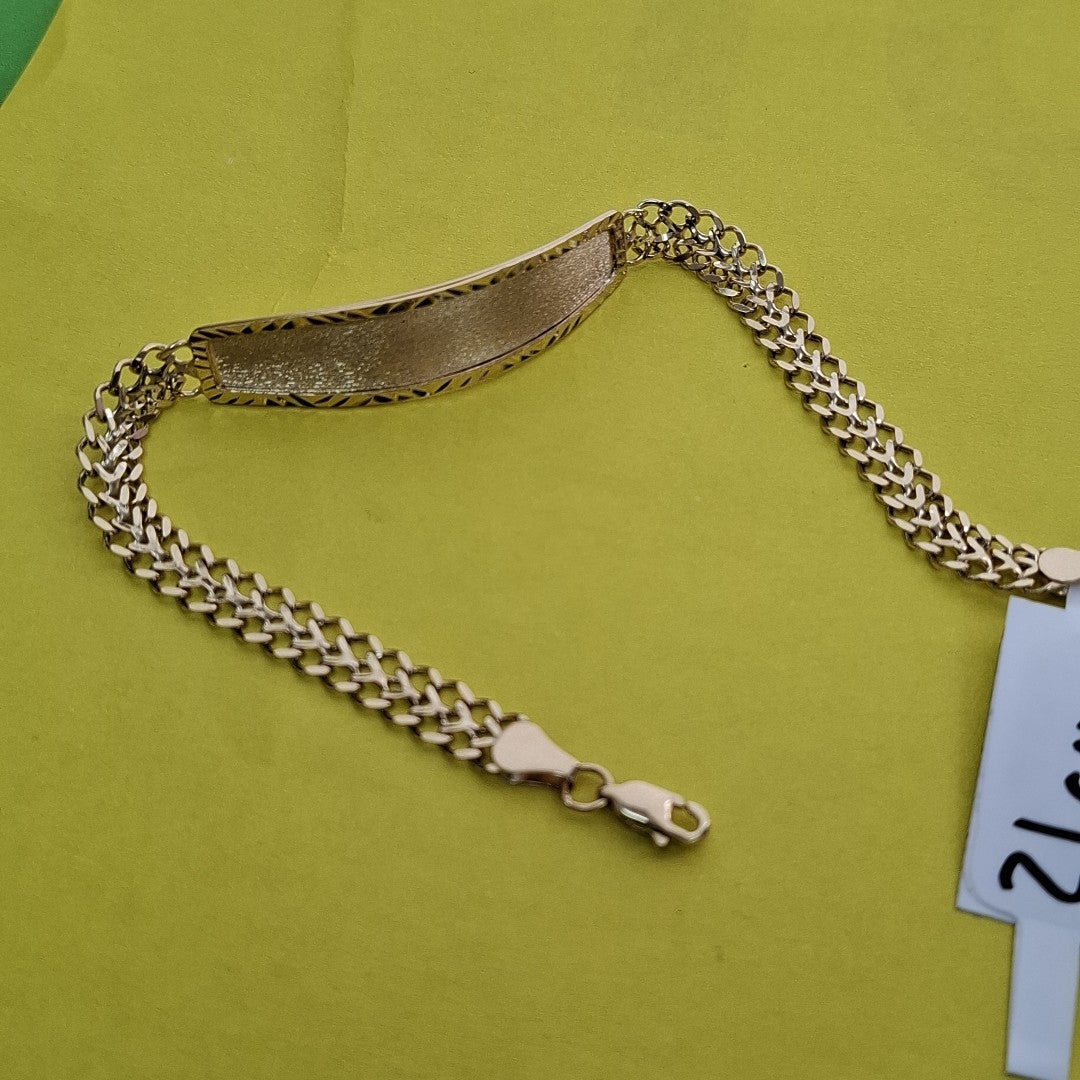 PULSERA TEJIDO ESCLAVA CHINO 14K 21 CM 10.3 GR (NUEVO)