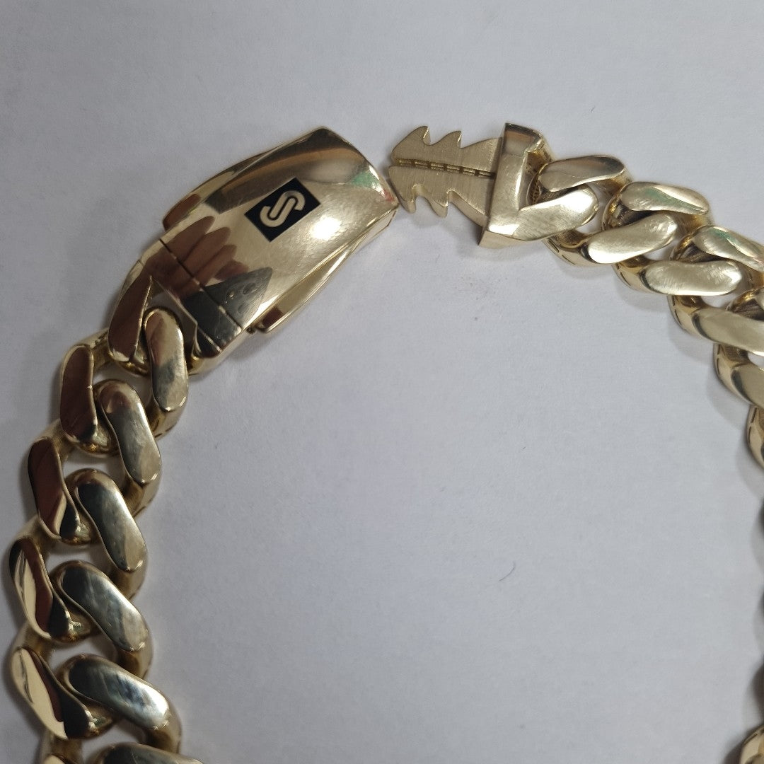 PULSERA CABALLERO MONACO ORO 14K 17.7 (NUEVO)