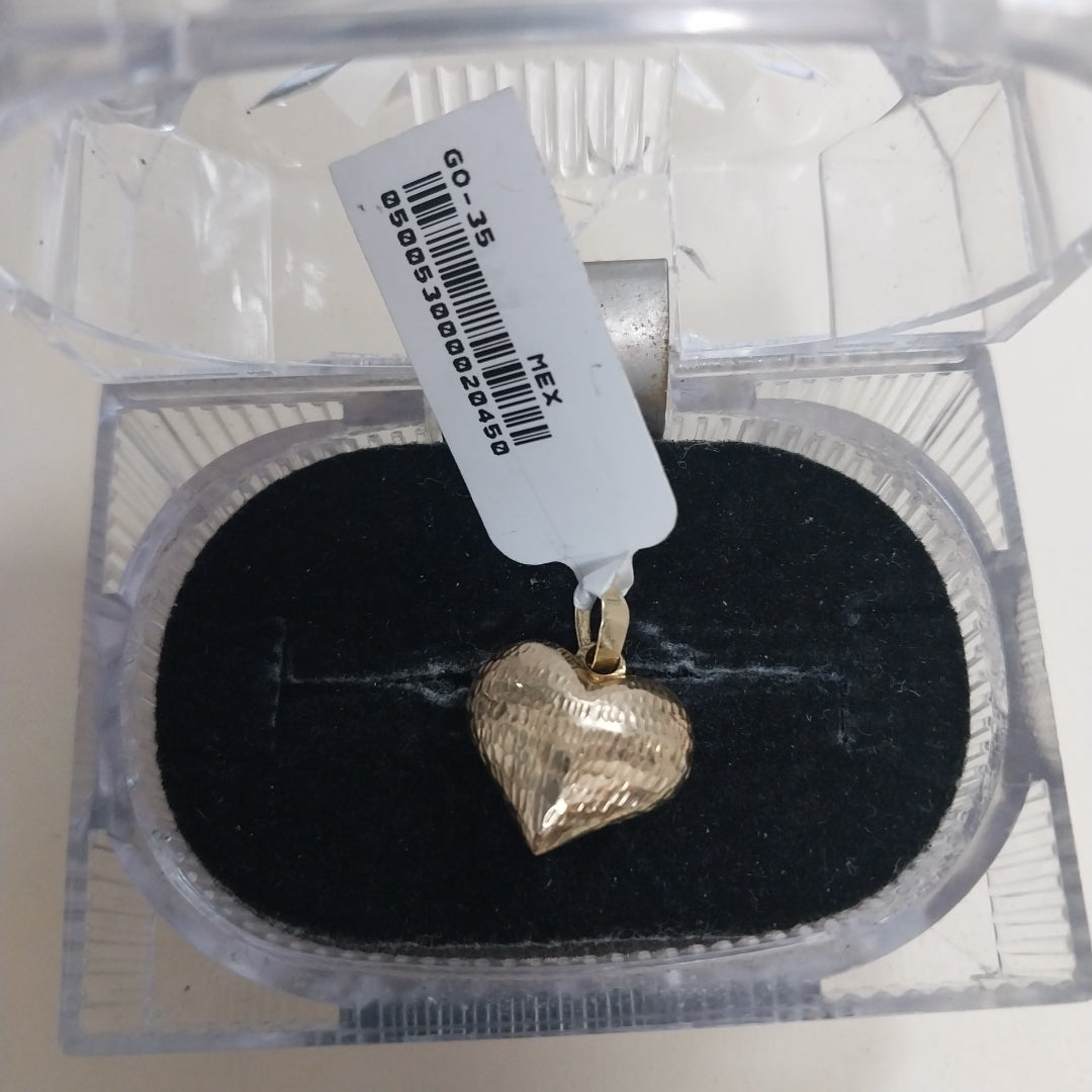 DIJE TEJIDO CORAZON LABRADO 14K 1.1 GR (NUEVO)