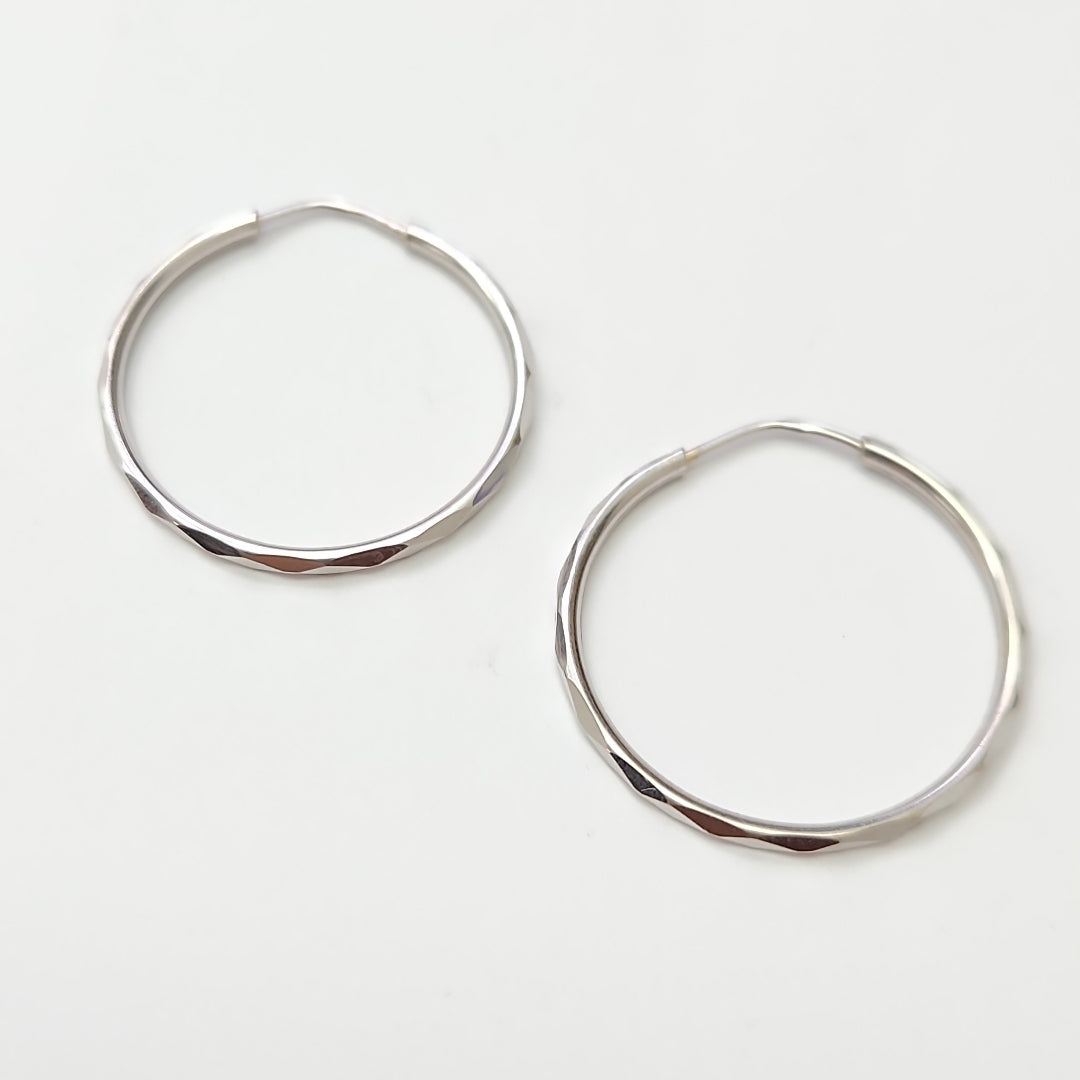 ARRACADAS PAR ORO, ORO BLANCO 14 K 2 GRMS (SEMINUEVO)