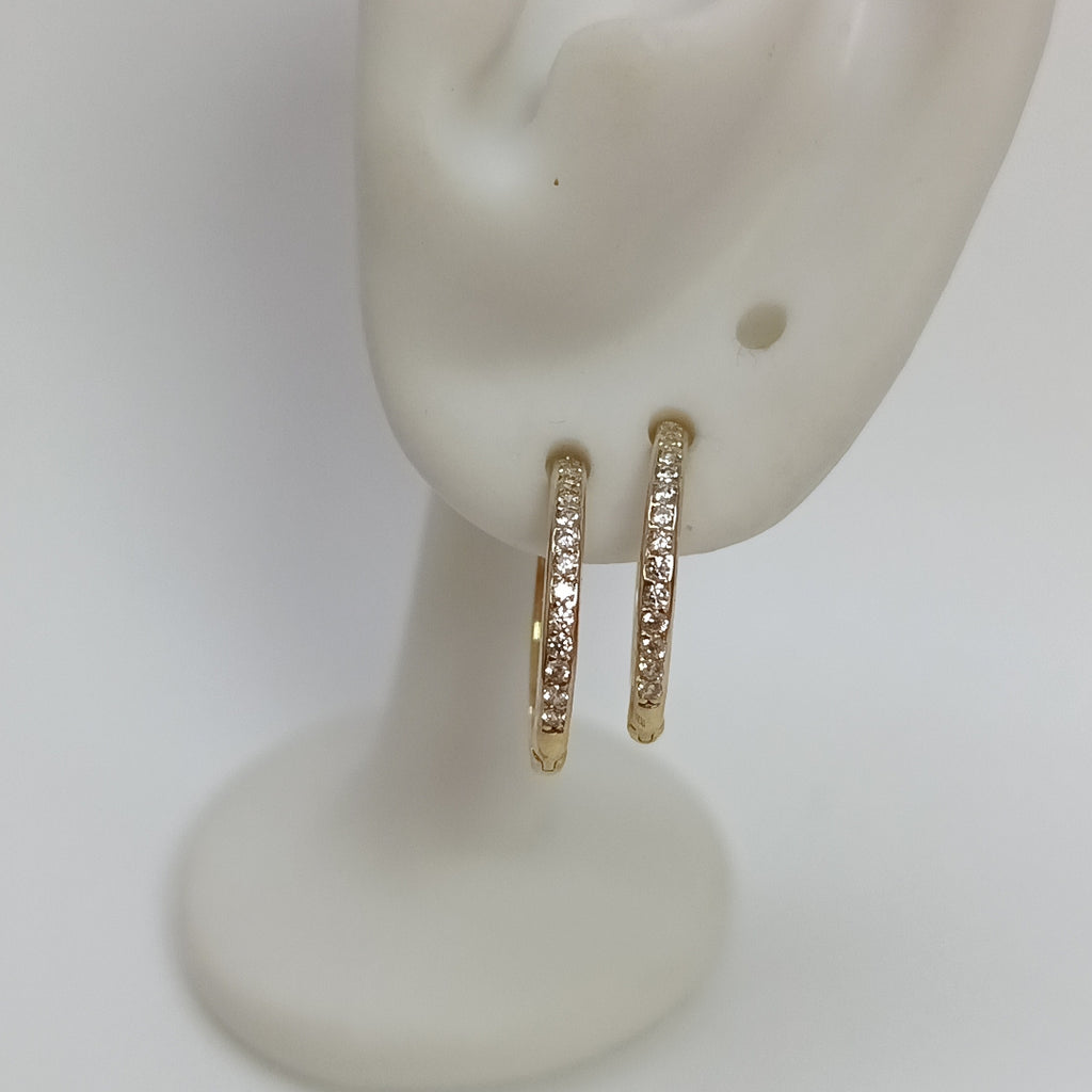 ARETES ARRACADAS C CIRCONIAS 14K 2 GR (NUEVO)