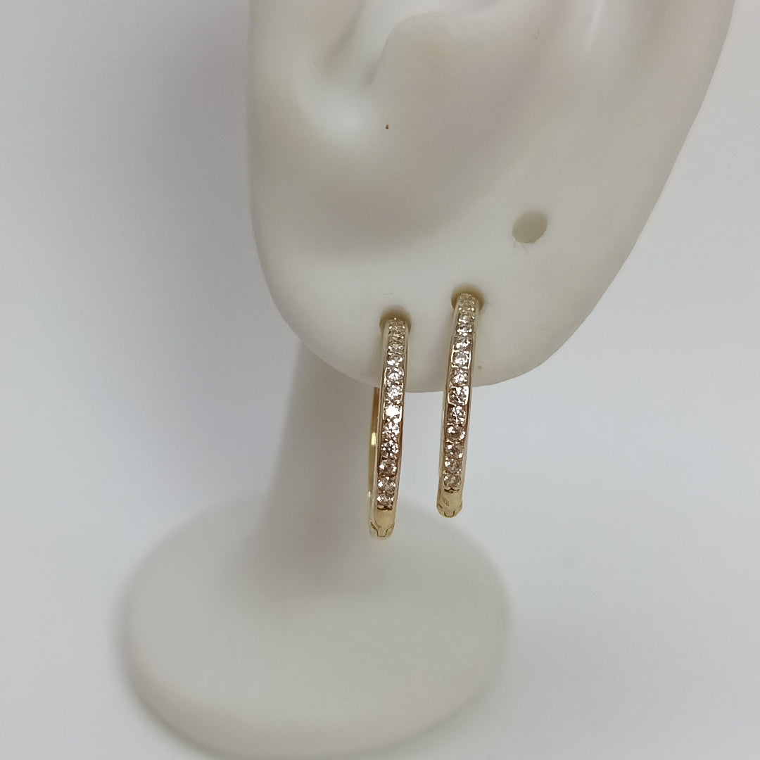 ARETES ARRACADAS C CIRCONIAS 14K 2 GR (NUEVO)