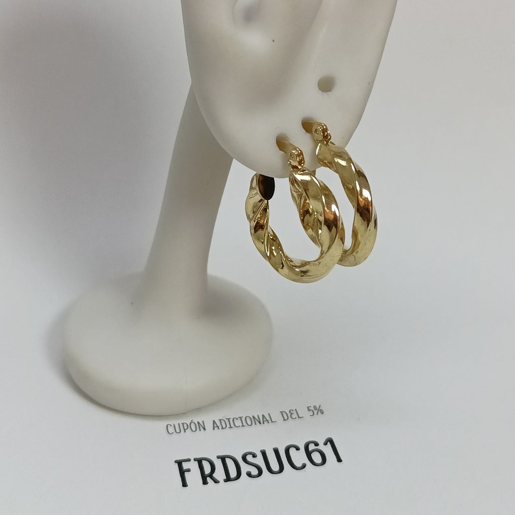 ARETES ARRACADA TORZAL 14K 2 GR (NUEVO)
