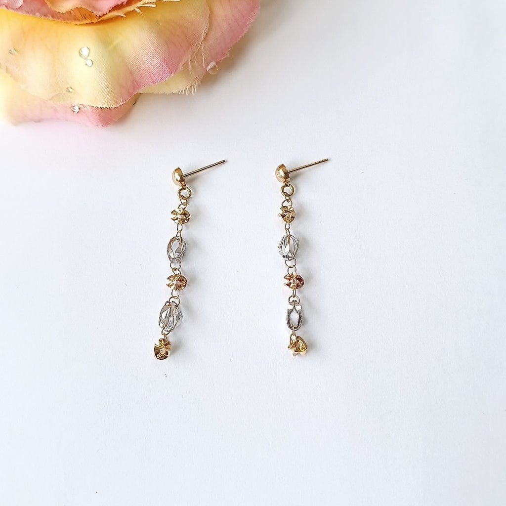 BROQUELES PAR ORO,ORO COMBINADO 14 K 1,70 GRMS (SEMINUEVO)