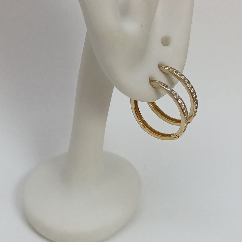 ARETES ARRACADAS C CIRCONIAS 14K 2 GR (NUEVO)